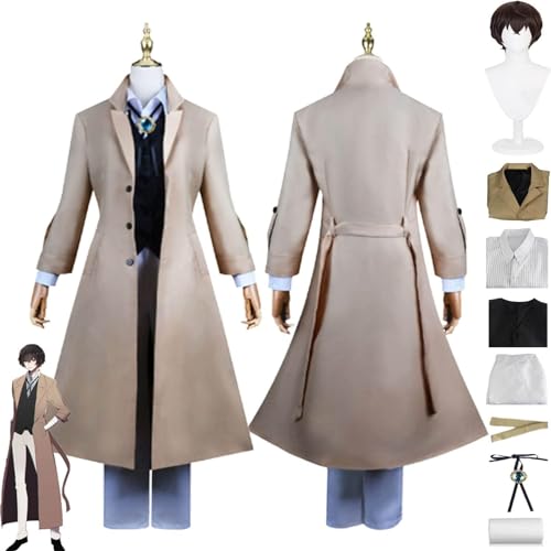 UqaBs Anime Bungo Stray Dogs Cosplay Kostüm Nakahara Chuuya Anime Figur Cosplay Kostüm Sammlung Uniformen Uniformen Komplettset Perücken Halloween Karneval Party Bühne von UqaBs