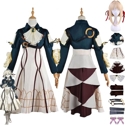 UqaBs Violet Evergarden Cosplay Cosplay-Kostüm für Teenager und Frauen, Anime, Cosplay, Uniform-Set, marineblaues Kostüm von UqaBs