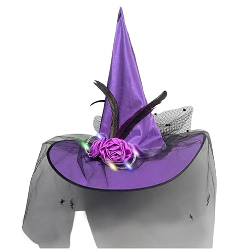 Hexenhut, einzigartig, beleuchtet, dekoriert für Mode-Enthusiasten, geeignet für Halloween, Kostüm, Cosplay, Party, Halloween, Hüte Hexenhut, einzigartig, beleuchtet, dekoriert für Mode-Enthusiasten, geeignet für Halloween, Kostüm, Cosplay, Party, Halloween, Hüte von Uqezagpa