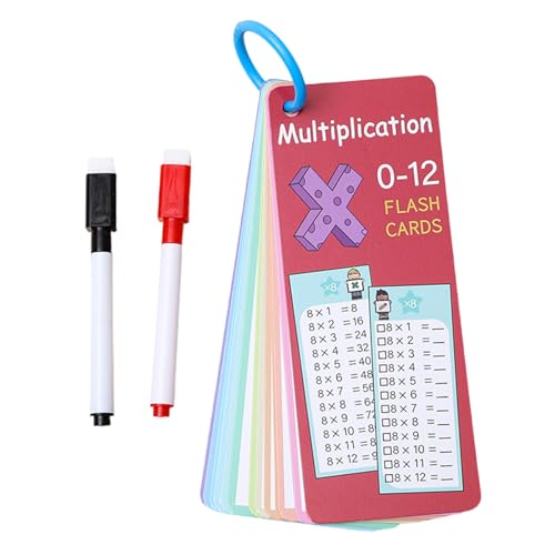 Mathematik-Lernhilfe, Multiplikation, Übungskarten, Mathematik, Lernkarten, Fakten, Lernkarten, Kinder, pädagogisches Mathematikwerkzeug von Uqezagpa