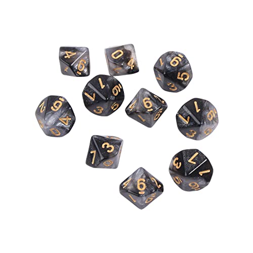 Polyedrische D10 Acryl-Würfel, 10-seitig, 15 mm, für RPG-Spiele, Geschenk, Party, Rollenspiel, Fantasie, 10 Stück/Set von Uqezagpa