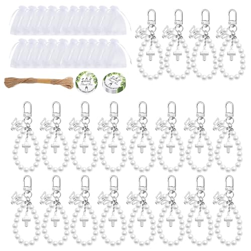 Uqezagpa 20 Sets elegante Perlenkreuz-Schlüsselanhänger, Großpackung für besondere Anlässe, Taufe, Hochzeit, Gastgeschenk, Kreuze, Perlenanhänger, Schlüsselanhänger Uqezagpa 20 Sets elegante Perlenkreuz-Schlüsselanhänger, Großpackung für besondere Anlässe, Taufe, Hochzeit, Gastgeschenk, Kreuze, Perlenanhänger, Schlüsselanhänger von Uqezagpa