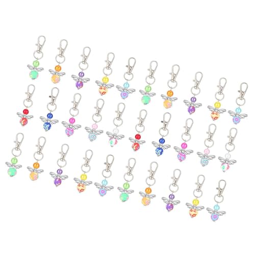 Uqezagpa 30 Stück Segen-Schlüsselanhänger für Hochzeit, Babyparty, Perlen, Flügel, Schlüsselanhänger, Karabinerverschlüsse, zufällige Farbe, Engel-Schlüsselanhänger Uqezagpa 30 Stück Segen-Schlüsselanhänger für Hochzeit, Babyparty, Perlen, Flügel, Schlüsselanhänger, Karabinerverschlüsse, zufällige Farbe, Engel-Schlüsselanhänger von Uqezagpa