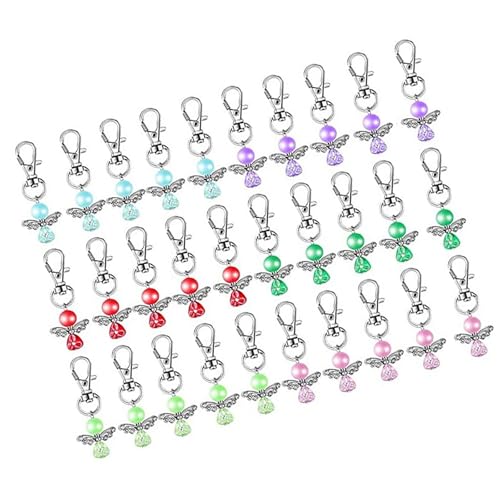 Uqezagpa 30 Stück Segen-Schlüsselanhänger für Hochzeit, Babyparty, Perlen, Flügel, Schlüsselanhänger, Karabinerverschlüsse, zufällige Farbe, Engel-Schlüsselanhänger Uqezagpa 30 Stück Segen-Schlüsselanhänger für Hochzeit, Babyparty, Perlen, Flügel, Schlüsselanhänger, Karabinerverschlüsse, zufällige Farbe, Engel-Schlüsselanhänger von Uqezagpa