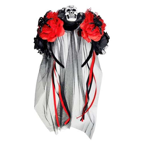 Uqezagpa Atmungsaktiver Schleier-Kopfschmuck für Halloween-Kostüme, Rollenspiele und Themenfeiern, Halloween-Haarschmuck von Uqezagpa