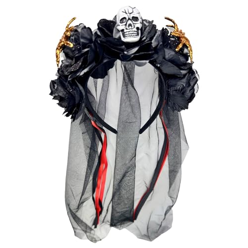 Uqezagpa Atmungsaktiver Schleier-Kopfschmuck für Halloween-Kostüme, Rollenspiele und Themenfeiern, Halloween-Haarschmuck von Uqezagpa