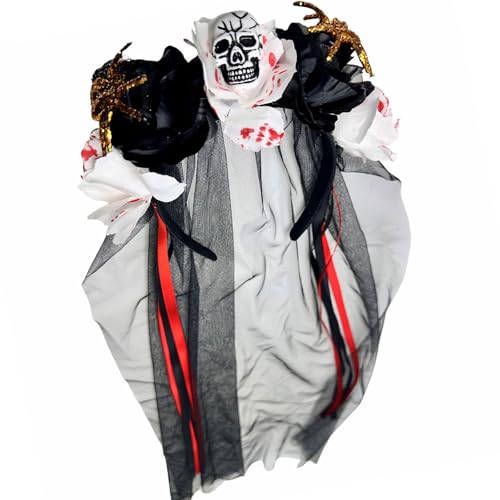 Uqezagpa Atmungsaktiver Schleier-Kopfschmuck für Halloween-Kostüme, Rollenspiele und Themenfeiern, Halloween-Haarschmuck von Uqezagpa