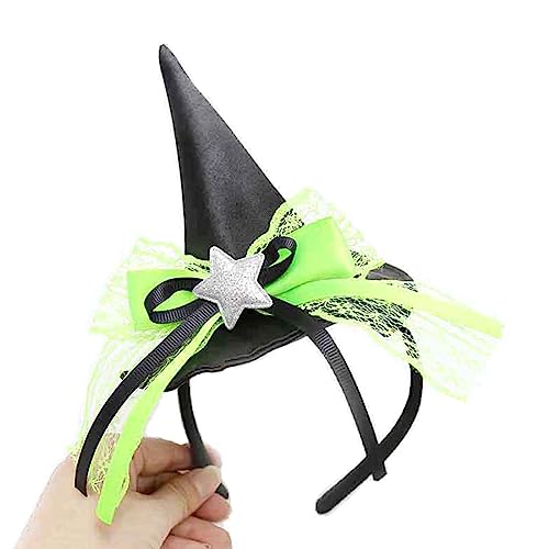 Uqezagpa Cooles Hexenhut Stirnband Geburtstag Party Cosplay mit Glitzer Kopfbedeckung Haarschmuck Halloween Kostüm Haarband Halloween Stirnband von Uqezagpa