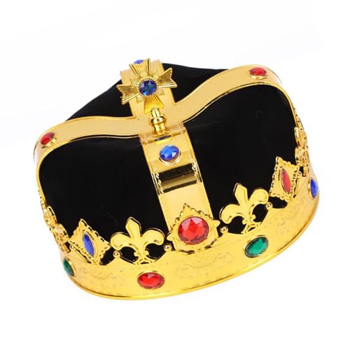 Uqezagpa Cosplay Kopfschmuck Königskronen Zauberstab Diademe Haarstyling für Halloween König Tiaras Party Kopfbedeckung von Uqezagpa