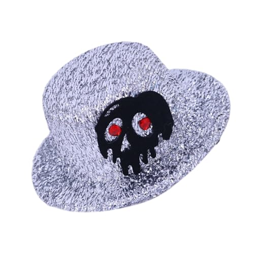 Uqezagpa Dekoratives Haar-Accessoire, winzige Hut-Clips, Minis, Zylinder, Skelettkappen, Haarspange, Halloween, Cosplay, Party, Halloween, Totenkopfkappen, Haarspangen von Uqezagpa
