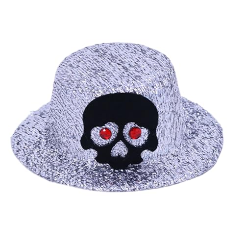 Uqezagpa Dekoratives Haar-Accessoire, winzige Hut-Clips, Minis, Zylinder, Skelettkappen, Haarspange, Halloween, Cosplay, Party, Halloween, Totenkopfkappen, Haarspangen von Uqezagpa