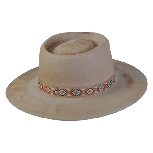 Uqezagpa Eleganter Fedora-Hut im Used-Look, Unisex, Gentleman, Karneval, Festival, Magier, Fedoras für Aufführungen, Hüte für Damen, Herren, Damen Uqezagpa Eleganter Fedora-Hut im Used-Look, Unisex, Gentleman, Karneval, Festival, Magier, Fedoras für Aufführungen, Hüte für Damen, Herren, Damen von Uqezagpa