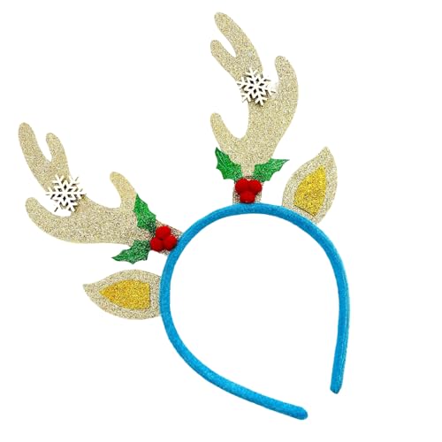 Uqezagpa Elegantes goldenes Rentier-Elch-Stirnband für Weihnachten, Feiertage, Partys, bequemer Stoff-Kopfschmuck, Haar-Accessoire, Geweih für Partys Uqezagpa Elegantes goldenes Rentier-Elch-Stirnband für Weihnachten, Feiertage, Partys, bequemer Stoff-Kopfschmuck, Haar-Accessoire, Geweih für Partys von Uqezagpa