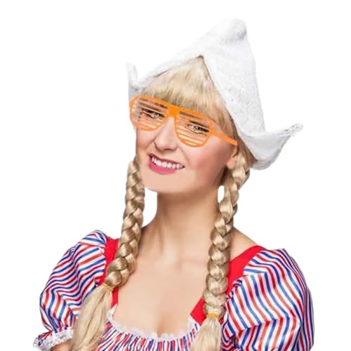Uqezagpa Elegantes niederländisches Hut-Kostüm aus weißer Spitze mit Shutter für Damen, Cosplay, Event, Holland-Kostüm-Zubehör von Uqezagpa