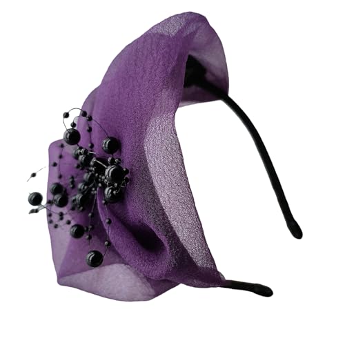 Uqezagpa Fascinator Hut für Damen, elegantes Perlen-Stirnband, Kostüm, Kopfschmuck, Haarschmuck für Halloween-Partys und Bankette, Haar-Accessoire Uqezagpa Fascinator Hut für Damen, elegantes Perlen-Stirnband, Kostüm, Kopfschmuck, Haarschmuck für Halloween-Partys und Bankette, Haar-Accessoire von Uqezagpa