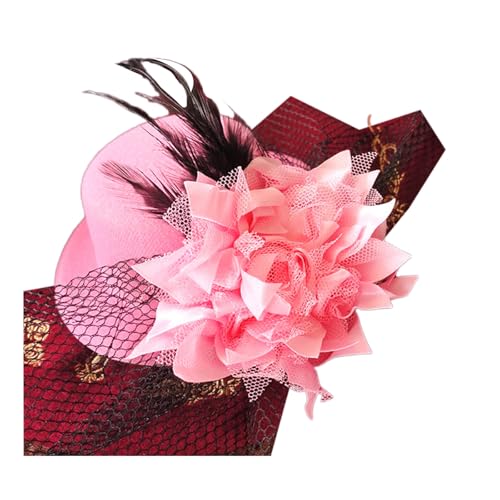 Uqezagpa Fascinator für Damen, eleganter Clip, gefiederter Kopfschmuck für Make-up, Party, Maskeraden, Cosplay, Haarschmuck, Blumen-Haarspange für Damen, Hochzeit, klein von Uqezagpa