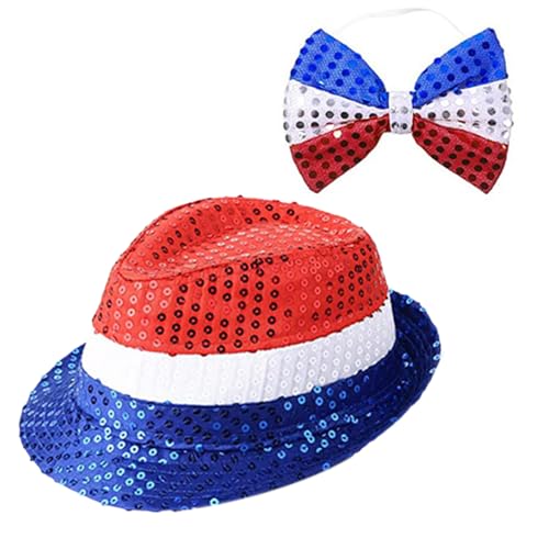 Uqezagpa Festliches Set mit Herdrohrhut und Fliege für den 4. Juli für Ladenstand, Markt, Accessoire, Juli-Kostüm, Party-Kostüm, Unabhängigkeitstag Uqezagpa Festliches Set mit Herdrohrhut und Fliege für den 4. Juli für Ladenstand, Markt, Accessoire, Juli-Kostüm, Party-Kostüm, Unabhängigkeitstag von Uqezagpa