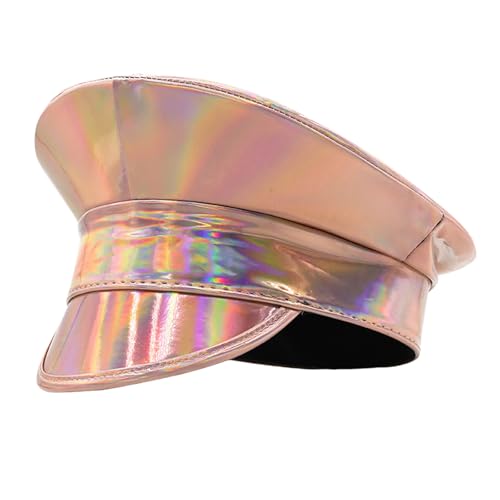 Uqezagpa Glitzernder Marinehut für Damen, PU-Leder, flache Kappen, für Junggesellinnenabschied, Musikfestival, Karneval, Kostüm, Hut, Marine Uqezagpa Glitzernder Marinehut für Damen, PU-Leder, flache Kappen, für Junggesellinnenabschied, Musikfestival, Karneval, Kostüm, Hut, Marine von Uqezagpa