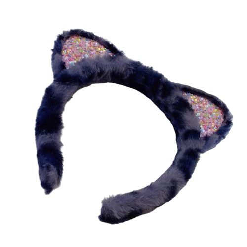 Uqezagpa Haarreifen mit Leopardenmuster, Katzenohren, Stirnbänder, Halloween, Cosplay, Kopfschmuck für Halloween von Uqezagpa