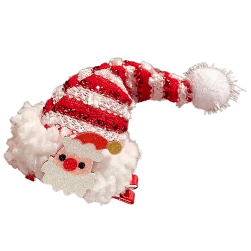 Uqezagpa Haarspange für Mädchen mit Weihnachtsfest-Motiv, rutschfest, 3D-Weihnachtsmannmütze, Haarspange für alle Altersgruppen, Party-Haar Uqezagpa Haarspange für Mädchen mit Weihnachtsfest-Motiv, rutschfest, 3D-Weihnachtsmannmütze, Haarspange für alle Altersgruppen, Party-Haar von Uqezagpa