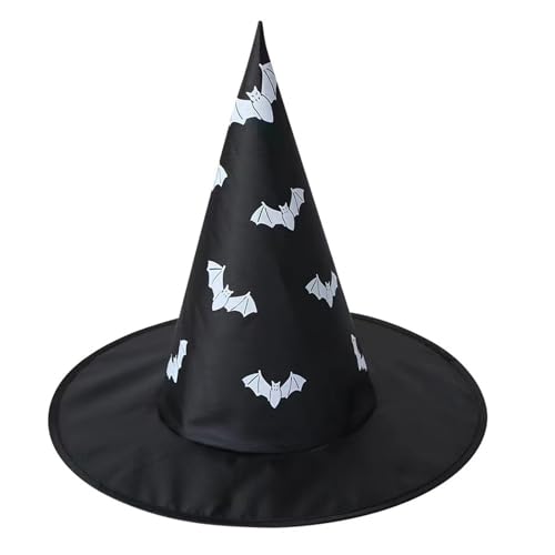 Uqezagpa Halloween-Hexenhut, schwarzer spitzer Zaubererhut, Halloween-Kostüm für Karneval, Party, Maskerade, Cosplay-Outfit für Damen von Uqezagpa