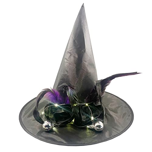 Uqezagpa Halloween-Hexenhut für Damen, schwarze Weihnachtsmützen für Maskerade-Mottopartys, schwarzes Halloween-Kostüm für Cosplay-Partys Uqezagpa Halloween-Hexenhut für Damen, schwarze Weihnachtsmützen für Maskerade-Mottopartys, schwarzes Halloween-Kostüm für Cosplay-Partys von Uqezagpa