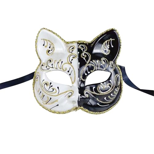 Uqezagpa Halloween-Katzen-Cosplay-Maskerade, Gesicht, Tier für Frauen, Männer, Maskerade, Halloween-Gesicht Uqezagpa Halloween-Katzen-Cosplay-Maskerade, Gesicht, Tier für Frauen, Männer, Maskerade, Halloween-Gesicht von Uqezagpa