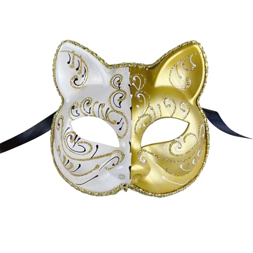 Uqezagpa Halloween-Katzen-Cosplay-Maskerade, Gesicht, Tier für Frauen, Männer, Maskerade, Halloween-Gesicht Uqezagpa Halloween-Katzen-Cosplay-Maskerade, Gesicht, Tier für Frauen, Männer, Maskerade, Halloween-Gesicht von Uqezagpa