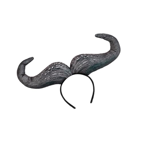 Uqezagpa Halloween Kuh Horn Stirnbänder Tierohr Kopfbedeckung Faltbar Plüsch Horn Haarband Haarschmuck für Halloween von Uqezagpa