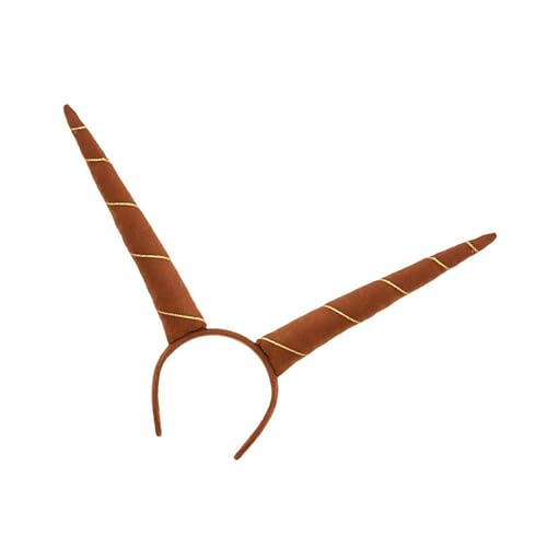 Uqezagpa Halloween Kuh Horn Stirnbänder Tierohr Kopfbedeckung Faltbar Plüsch Horn Haarband Haarschmuck für Halloween von Uqezagpa