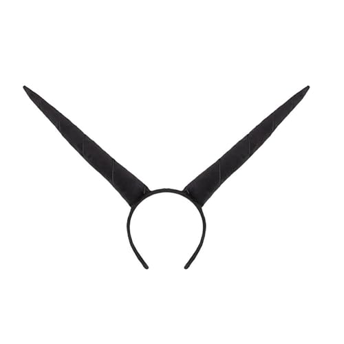 Uqezagpa Halloween Kuh Horn Stirnbänder Tierohr Kopfbedeckung Faltbar Plüsch Horn Haarband Haarschmuck für Halloween von Uqezagpa