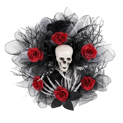 Uqezagpa Halloween Rose und Totenkopf Stirnbänder Horrible Party Kostüm Hängende Zubehör Essential Party von Uqezagpa