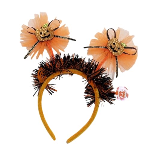 Uqezagpa Halloween-Stirnband, Totenkopf-Haarreif, Kürbis-Kopfschmuck, Party, Cosplay, Maskeraden, Kostüm-Zubehör für Damen, Stirnbänder für Frauen von Uqezagpa