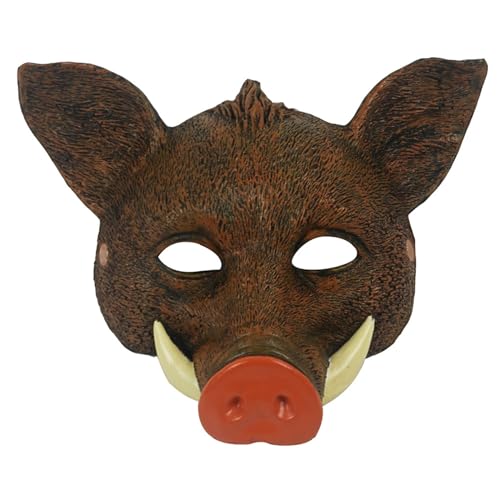 Uqezagpa Halloween Wildschwein Cosplay Vollgesichtstier für Karneval, Cosplay, Party, weich, flexibel Uqezagpa Halloween Wildschwein Cosplay Vollgesichtstier für Karneval, Cosplay, Party, weich, flexibel von Uqezagpa