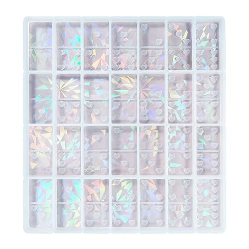 Uqezagpa Herz-Dominoharz-Silikonform, Kristall-Epoxidharz, Spiel, Schmuckherstellung Uqezagpa Herz-Dominoharz-Silikonform, Kristall-Epoxidharz, Spiel, Schmuckherstellung von Uqezagpa