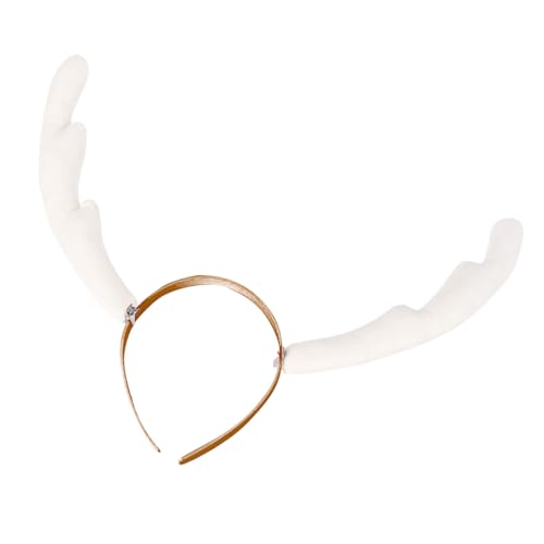 Uqezagpa Hirschhörner Kopfschmuck für Damen, Halloween, Rentier, Hörner, Stirnband mit abnehmbarem Horn für Cosplay-Enthusiasten, Kostüm-Stirnband von Uqezagpa