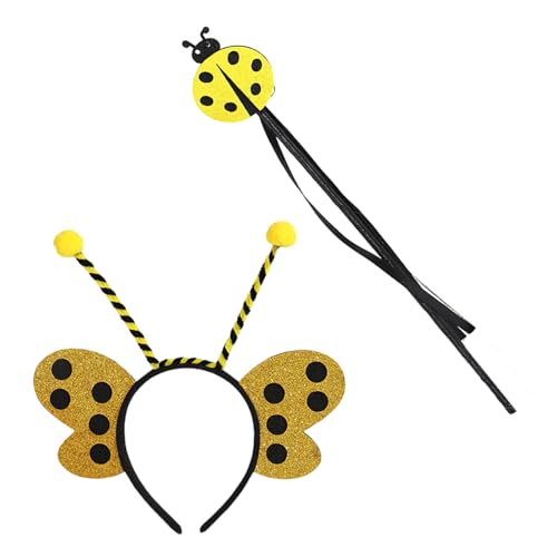 Uqezagpa Honigbienenen-Kostüm-Set für Kinder und Erwachsene, Bienenkostüm, Ohren, Stirnband, Sonnenbrille für Halloween, Cosplay, Party, Requisiten von Uqezagpa