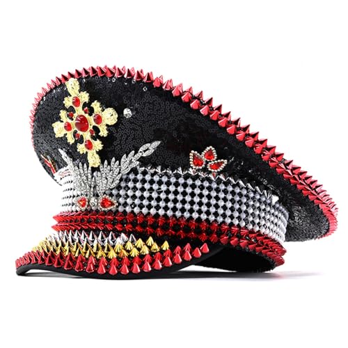 Uqezagpa Kapitän Hut mit Glitzer-Pailletten, Junggesellinnenabschied, modisch, für Junggesellinnenabschiede, modischer Damenhut Uqezagpa Kapitän Hut mit Glitzer-Pailletten, Junggesellinnenabschied, modisch, für Junggesellinnenabschiede, modischer Damenhut von Uqezagpa