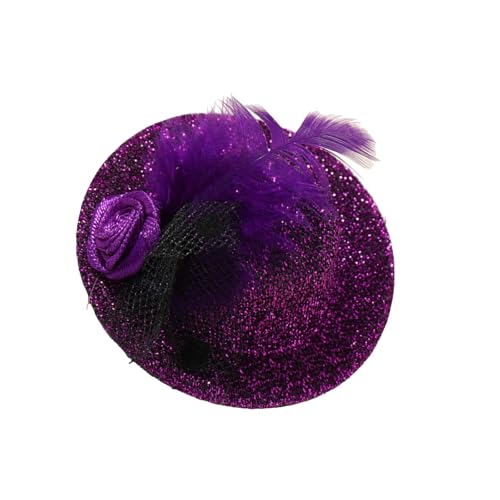 Uqezagpa Kleiner Hut-Clip, kleiner Fascinator mit Blume, gefiedert, für Mädchen, Geburtstag, Kostüm, Haar Uqezagpa Kleiner Hut-Clip, kleiner Fascinator mit Blume, gefiedert, für Mädchen, Geburtstag, Kostüm, Haar von Uqezagpa