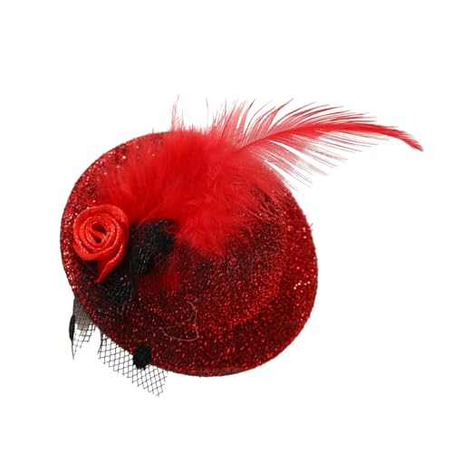 Uqezagpa Kleiner Hut-Clip, kleiner Fascinator mit Blume, gefiedert, für Mädchen, Geburtstag, Kostüm, Haar Uqezagpa Kleiner Hut-Clip, kleiner Fascinator mit Blume, gefiedert, für Mädchen, Geburtstag, Kostüm, Haar von Uqezagpa