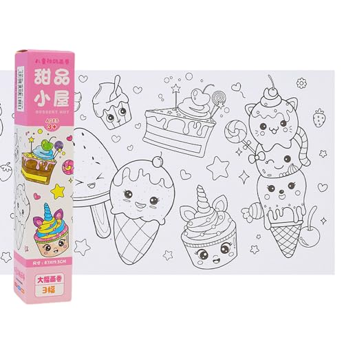 Uqezagpa Kreative Malpapierrolle für Kinder, Themenmalerei für Mädchen, Jungen, Papier von Uqezagpa