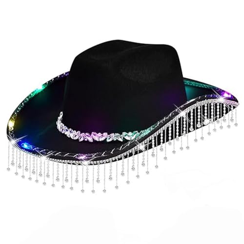 Uqezagpa Kristall-Hut mit Quasten, Panama, gefiedert, für Club, Cocktailpartys, Urlaub, glitzernder Kristall, für Comedian-Schauspieler, leuchtender Hut für Erwachsene Uqezagpa Kristall-Hut mit Quasten, Panama, gefiedert, für Club, Cocktailpartys, Urlaub, glitzernder Kristall, für Comedian-Schauspieler, leuchtender Hut für Erwachsene von Uqezagpa