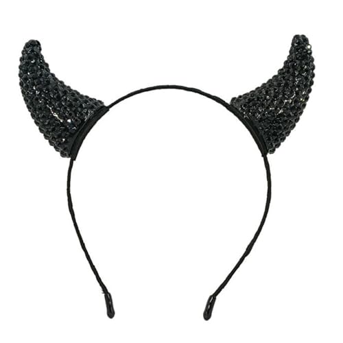 Uqezagpa Kuhhorn-Stirnbänder, Teufelskopfschmuck, festliche Party-Kopfbedeckung, Tier-Stirnbänder für Urlaub, Party, Geburtstag von Uqezagpa
