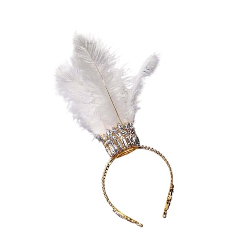 Uqezagpa Luxuriöses gefiedertes Kronen Stirnband mit Strass für Karneval, Partys und besondere Anlässe Damenkostüm Uqezagpa Luxuriöses gefiedertes Kronen Stirnband mit Strass für Karneval, Partys und besondere Anlässe Damenkostüm von Uqezagpa