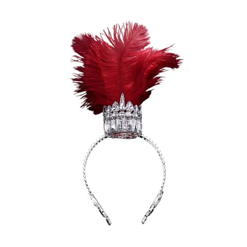 Uqezagpa Luxuriöses gefiedertes Kronen Stirnband mit Strass für Karneval, Partys und besondere Anlässe Damenkostüm Uqezagpa Luxuriöses gefiedertes Kronen Stirnband mit Strass für Karneval, Partys und besondere Anlässe Damenkostüm von Uqezagpa