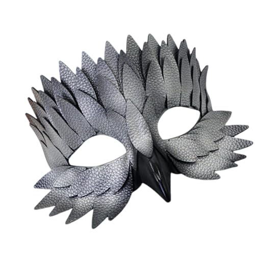 Uqezagpa Maske mit Eulen-Schnabel, gefiedert, halbes Gesicht, Maske, Halloween, Karneval, Cosplay, Party, Maske, Vogel Uqezagpa Maske mit Eulen-Schnabel, gefiedert, halbes Gesicht, Maske, Halloween, Karneval, Cosplay, Party, Maske, Vogel von Uqezagpa