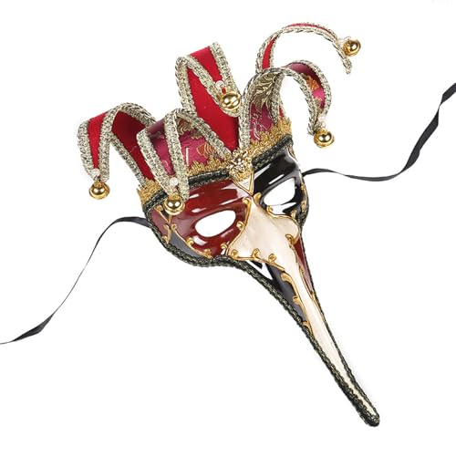 Uqezagpa Maskerade Augenmaske mit langer Nase, Halloween, halbe Gesichtsabdeckung für Damen und Herren, Halloween, Maskerade Uqezagpa Maskerade Augenmaske mit langer Nase, Halloween, halbe Gesichtsabdeckung für Damen und Herren, Halloween, Maskerade von Uqezagpa