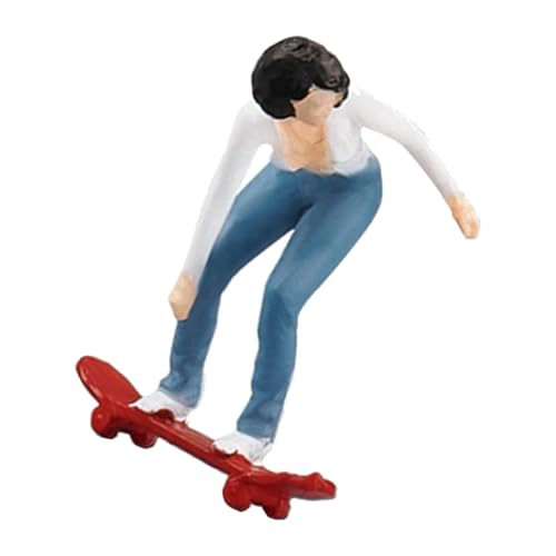 Uqezagpa Maßstab 1:64 Handbemalte Skateboarder Miniaturfigur für Dioramen Modelle und Eisenbahnszene Puppenhäuser von Uqezagpa
