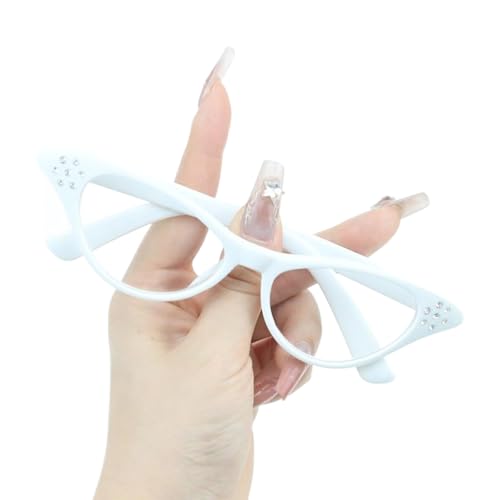 Uqezagpa Modische Brille mit Strasssteinen für Halloween und Cosplay-Zubehör, einfarbige Linsenbrille für verschiedene Anlässe, Halloween von Uqezagpa