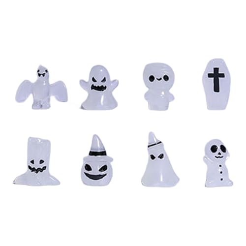 Uqezagpa Nachtleuchtende Halloween-Miniaturen, Halloween-Nacht, nachtleuchtend, Miniatur-Anhänger, Kunstharz, Spectter für Dekoration, Partyzubehör Uqezagpa Nachtleuchtende Halloween-Miniaturen, Halloween-Nacht, nachtleuchtend, Miniatur-Anhänger, Kunstharz, Spectter für Dekoration, Partyzubehör von Uqezagpa